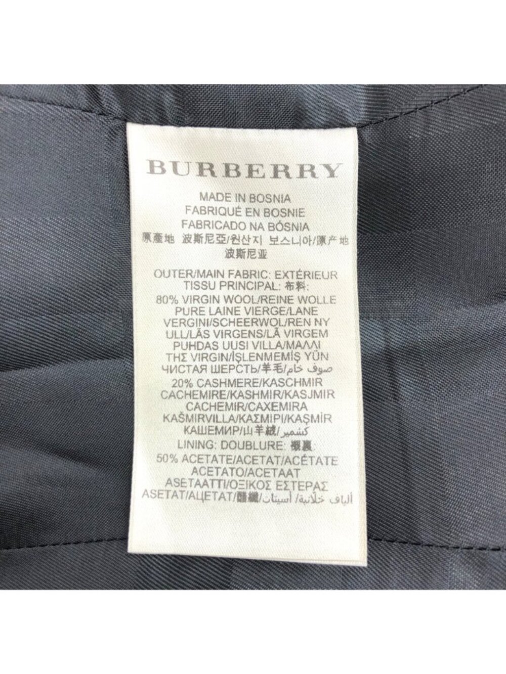 Burberry Black Wool Double-Breasted Belted Coat - Picture 7 of 7